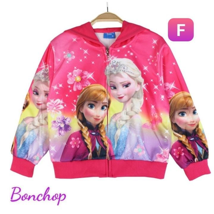 Áo khoác bé gái hình Elsa từ 9-40kg - Áo khoác bé gái -ELSA - Thun cotton da cá in 3D cực chất