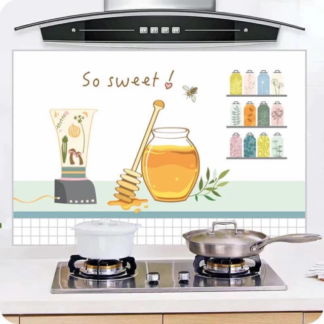 Set 4 miếng dán bếp chắn dầu mỡ