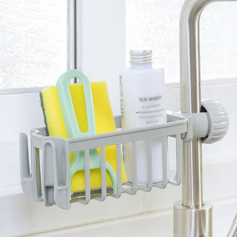 Giá Đỡ Đựng Mút Rửa Chén / Xà Phòng Gắn Vòi Nước Tiện Dụng