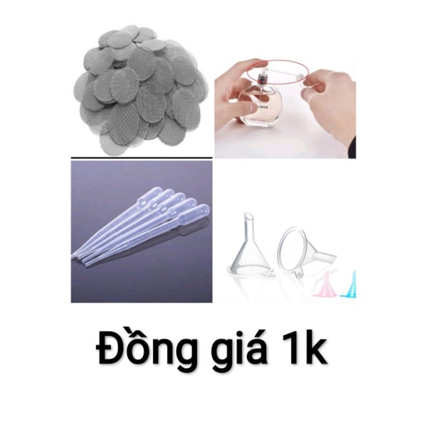Sỉ (1k Đồng giá) dụng cụ chiết nước hoa Vòi chiết óng bóp phiếu lưới lọc kim loại