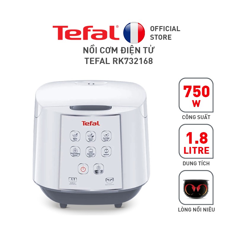 [Mã ELTF12 giảm 10% đơn 500K] Nồi cơm điện tử Tefal RK732168 - 1.8L, 750W