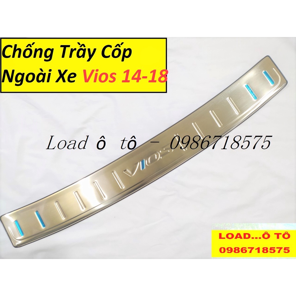Chống Trầy Cốp Trong, Ngoài Xe Toyota Vios 2014-2018 Mẫu Inox Cao Cấp