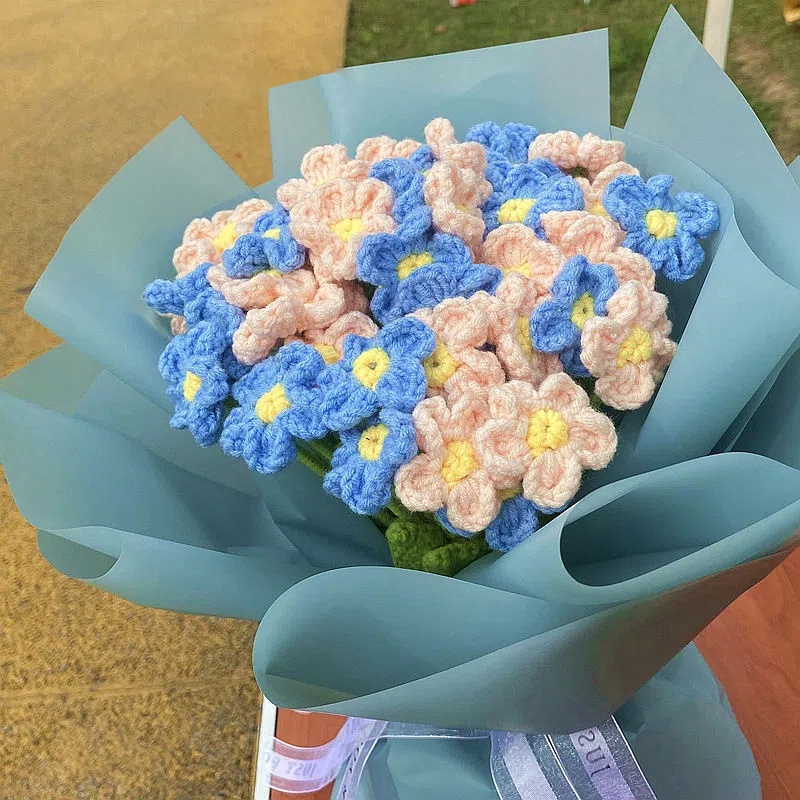 Hoa Nhân Tạo Đan Móc Thủ Công Lãng Mạn Dùng Làm Quà Tặng / Trang Trí Đám Cưới / Valentine