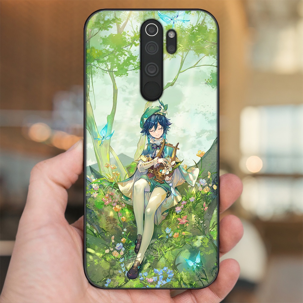 Ốp lưng Xiaomi Redmi Note 8 Pro viền đen in hình Venti Genshin Impact