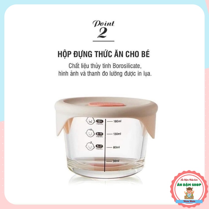 Hộp thủy tinh  LocknLock cho bé đựng thức ăn Có Vạch Chia 230ml mã LLG508S3