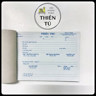 Phiếu thu 1 liên 13x19cm (100 tờ)
