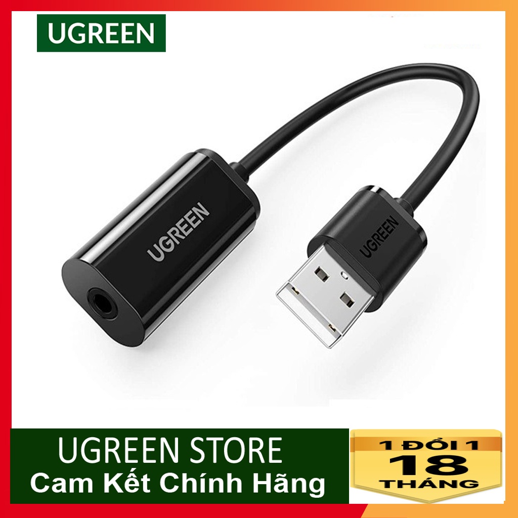 Card Sound Cáp Chuyển Âm Thanh Usb sang 3.5mm Ugreen US206 30712 10330 30724 40964 30757 ra Mic Và Tai Nghe Chính Hãng