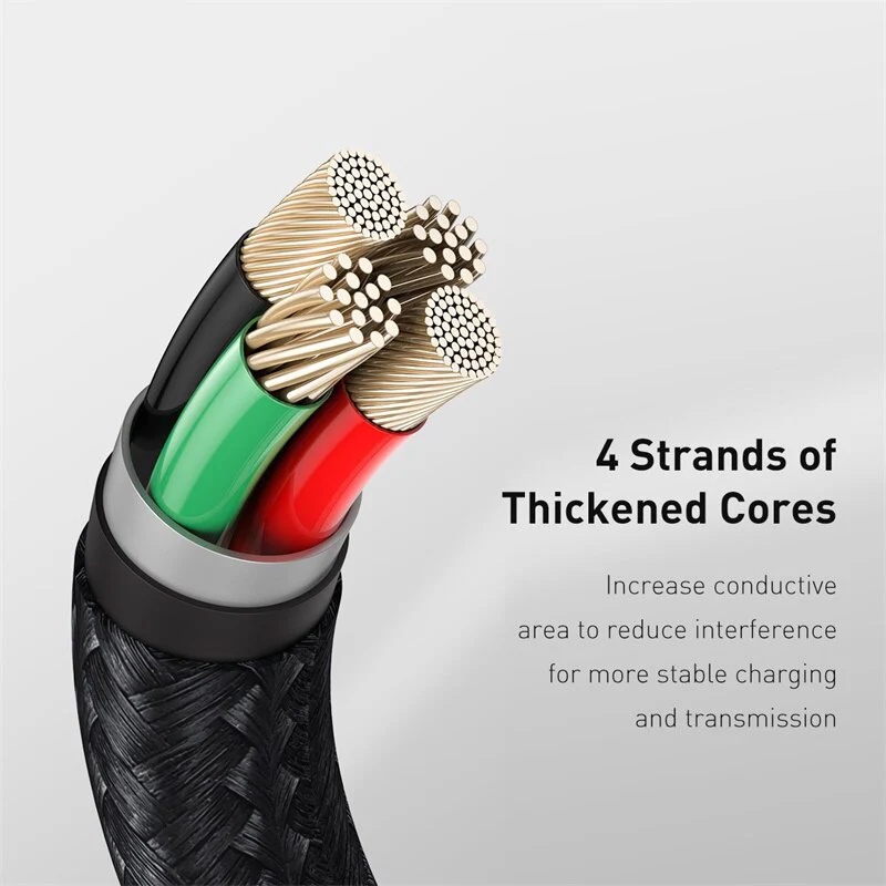 Cáp sạc nhanh, siêu bền Baseus Cafule Metal Series A to L 2.4A