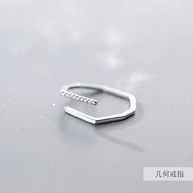 Bộ 2 nhẫn bạc nữ đính đá Bibi silver có thể tự điều chỉnh sz tay - hàng sẵn nhiều, sỉ ib