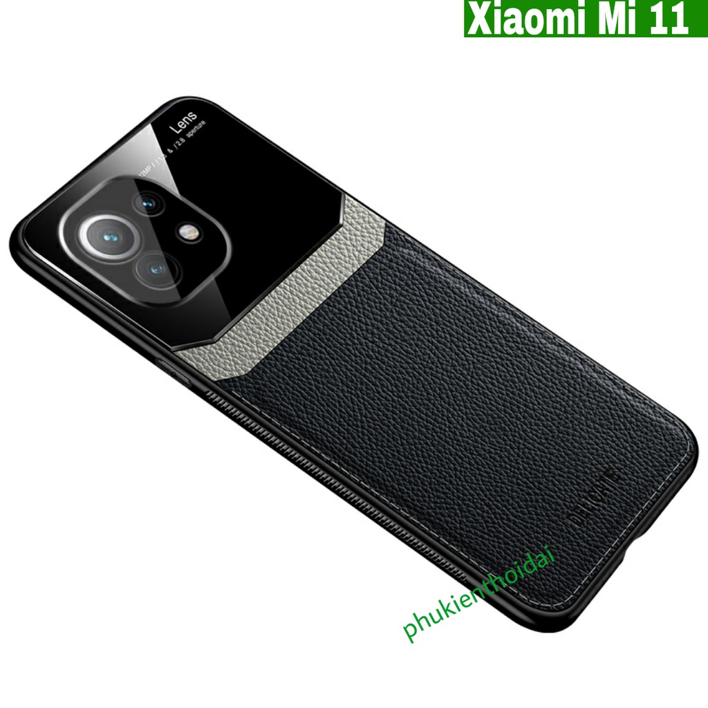 Ốp lưng Xaiomi Mi 11 / Mi 11 5G da kính chống sốc thời trang cao cấp