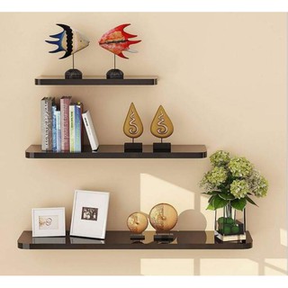 Bộ 3 Kệ treo tường dài 40,50,60 sâu 15 thanh ngang gỗ MDF lõi xanh cao cấp KT001