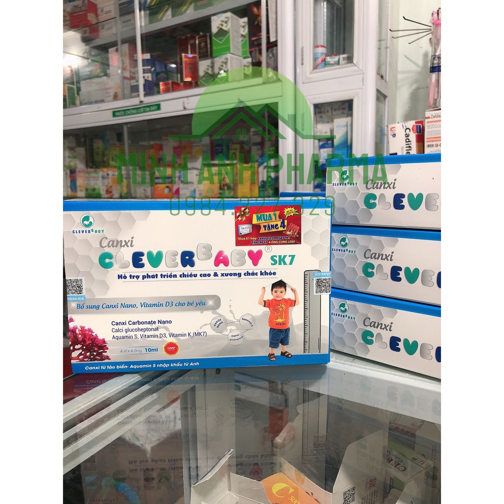Canxi CleverBaby SK7 - Bổ sung canxi Nano, vitamin D3 cho bé yêu