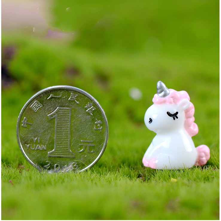 Mô hình ngựa kỳ lân một sừng Unicorn cỡ nhỏ dùng trang trí tiểu cảnh, terrarium, DIY