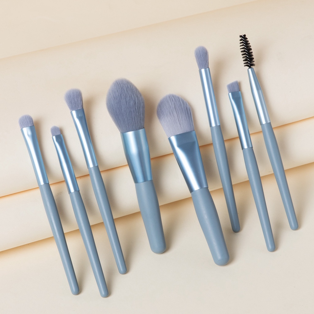 Set 8 Cọ Trang Điểm Tán Nền &amp; Má Hồng Lông Mềm Nhỏ Gọn