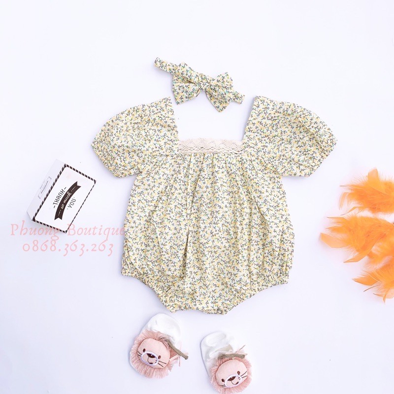 Bộ body bé gái cộc tay ROYALKIDS đồ sơ sinh cho bé