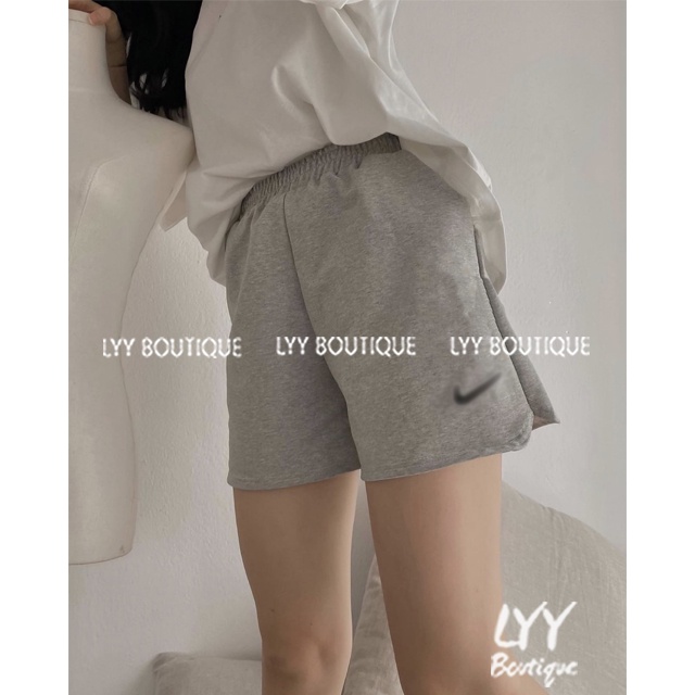 Quần Đùi Nữ Thêu Logo, Quần Short Thể Thao Chất Da Cá Mềm Mát Hàng Quảng Châu LYY BOUTIQUE