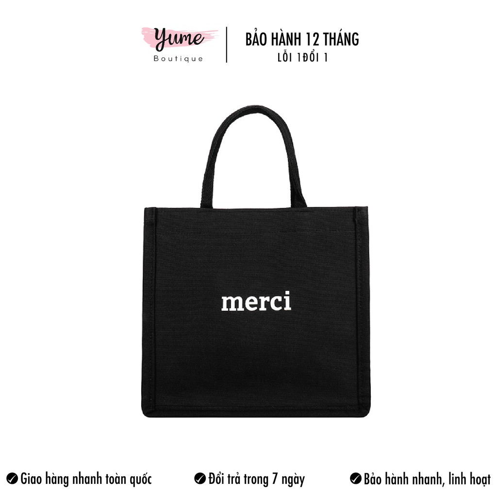 [FreeShip] Túi Vải Merci Loại 1, Túi Tote, Cỡ Lớn Thời Trang YUME Đựng Nhiều Đồ Cực Đẹp 2021 TMC