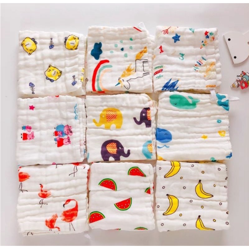 Ninikids: khăn mặt xô 6 lớp cho bé HÀNG ĐẸP siêu thấm hút, siêu mịn, đồ dùng cho bé