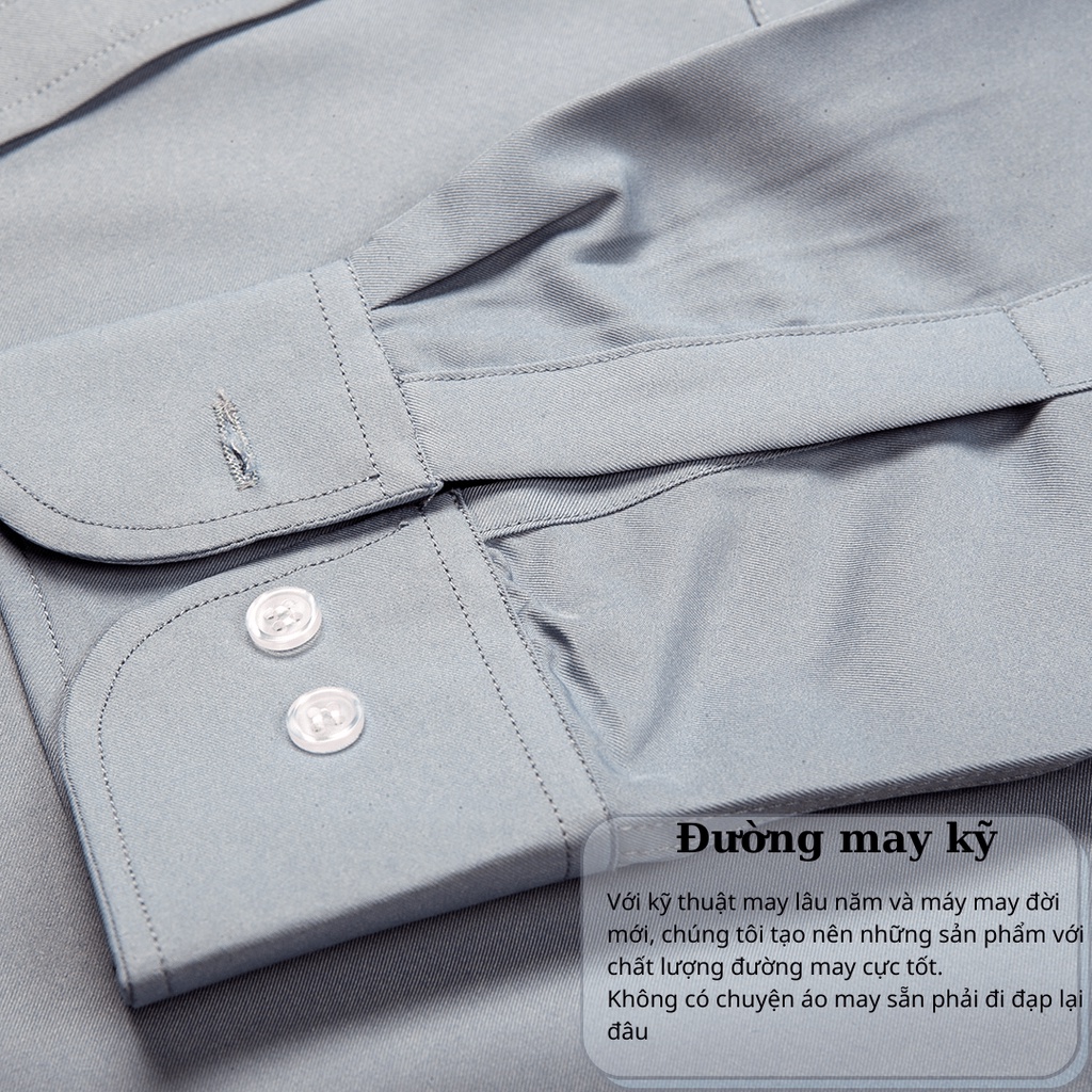 Áo sơ mi nam dài tay cao cấp Thái Khang vải lụa xuất khẩu mềm mịn co dãn nhẹ AHOP21