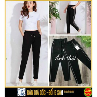 Quần jogger hai sọc nhí, quần baggy nữ