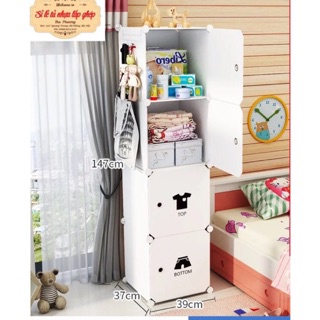 Tủ nhựa ghép 4 ô - tủ đựng đồ đa năng