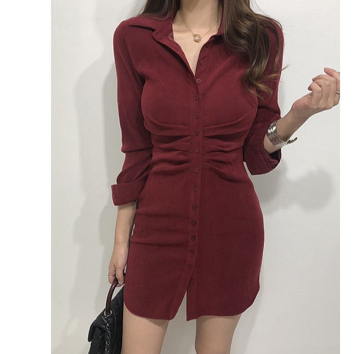 Đầm nữ dáng ôm tay dài mini Emilyshop