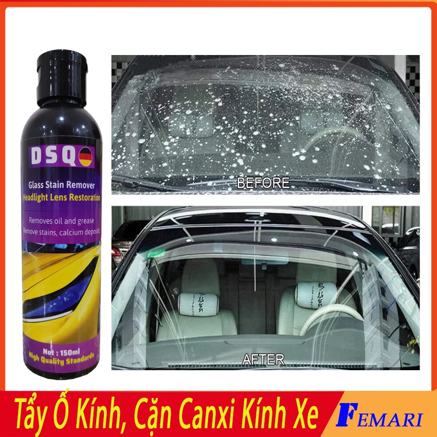 Tẩy Cặn Canxi - Tẩy Ố Kính Ô tô - Làm Sạch Kính Xe Bị Ố Mốc, Mờ Đục - Giúp Tăng Tầm Nhìn, An Toàn Tài Xế - DSQ