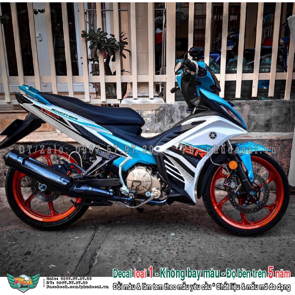 Tem rời xe Exciter 135 Xanh trắng 2021 (A)