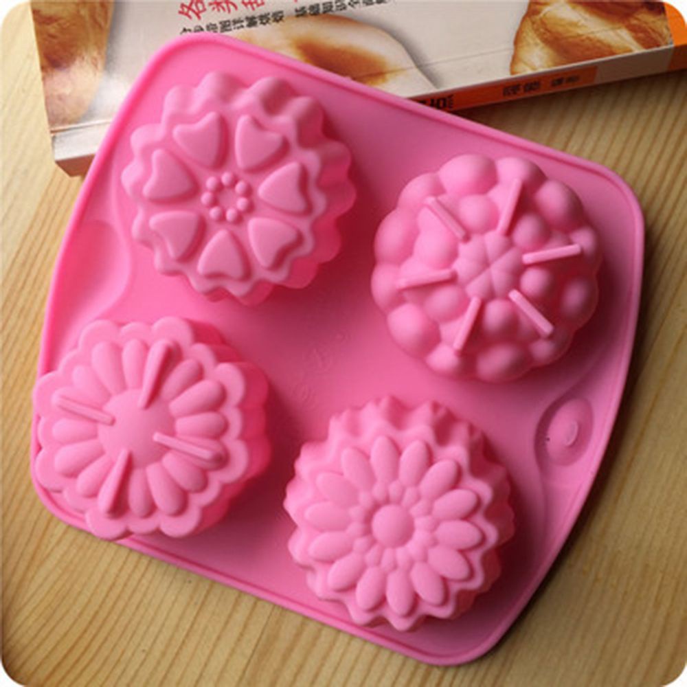 Khuôn silicon chịu nhiệt làm bánh/socola/xà phòng hình bông hoa