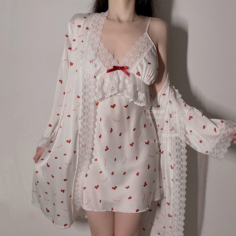 One Đầm Ngủ Lụa Hai Dây Thời Trang Mùa Hè 2022 Gợi Cảm Cho Nữ