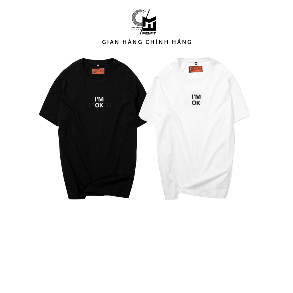 Áo thun cổ tròn thêu chữ I'M OK - I'M BROKEN CHEMICAL 2103005 chất cotton cao cấp dày dặn chuẩn form CUONG STORE
