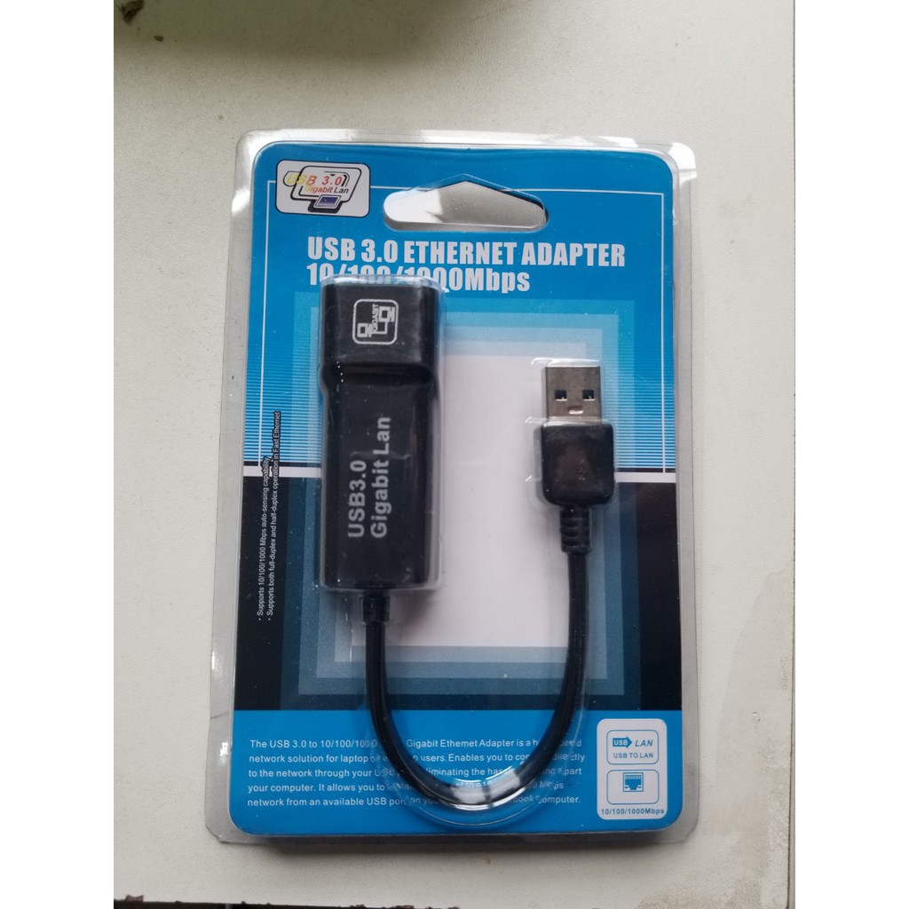 Cáp Chuyển Đổi USB 3.0 To Lan 10-100-1000 Mbps Gigabit - USB Sang Lan Tặng đèn led cắm USB