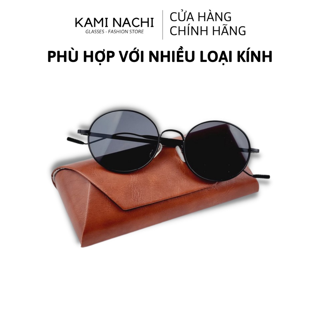 Hộp đựng mắt kính cao cấp bật nắp KAMI NACHI có nam châm chất liệu da PU