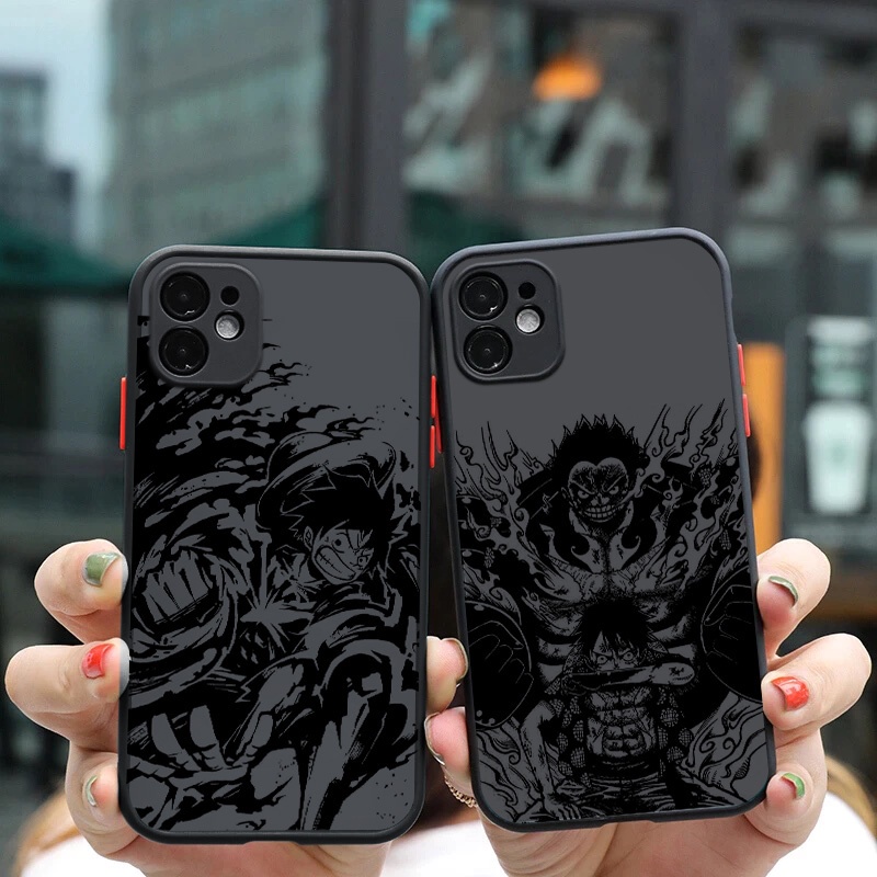 Ốp Điện Thoại Nhựa Cứng In Hình Luffy One Piece Bảo Vệ Camera Cho iPhone 13 Pro Max 12 11 iPhone 7 8 X XS