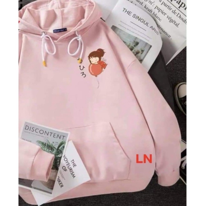 Áo hoodie logo bé gái ôm bóng DA6