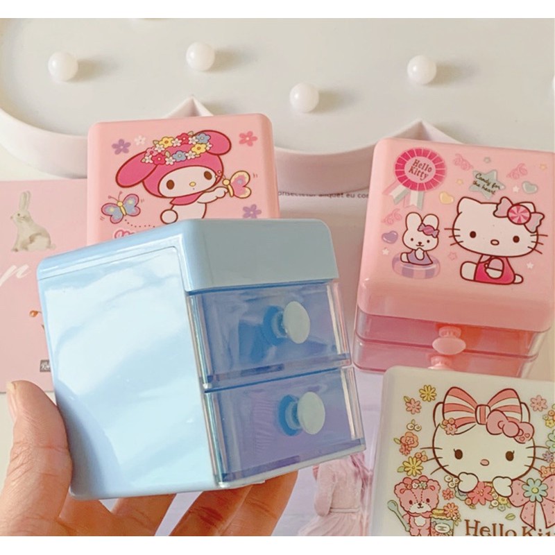 Tủ nhựa/ Hộp nhựa đựng sticker, washi tape, trang sức, vật dụng cá nhân nhiều ngăn tiên lợi, xinh xắn Tẻn Tẻn