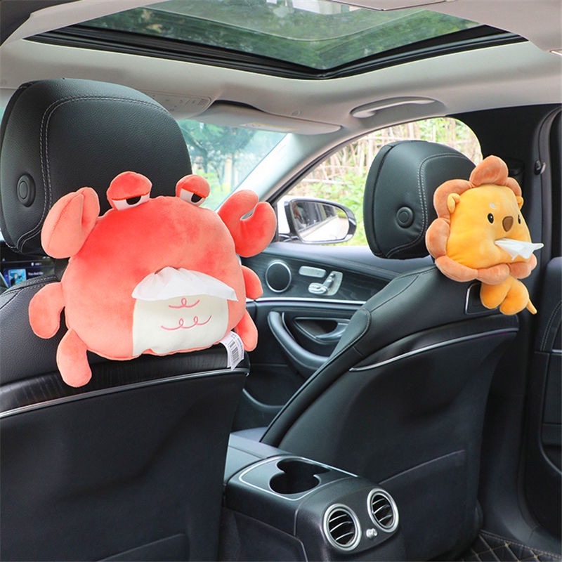 Vỏ Bọc Hộp Đựng Khăn Giấy Gắn Tấm Che Nắng Xe Hơi Hình Búp Bê Bằng Lông Cừu