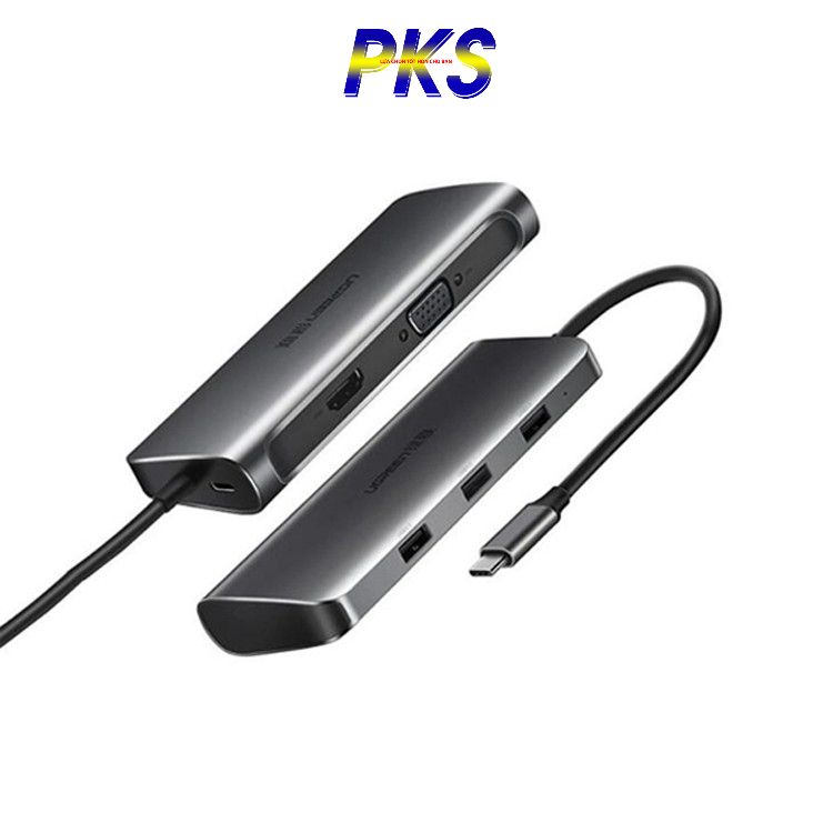 Cáp chuyển USB Type C sang USB 3.0, HDMI, VGA Ugreen 50319 hỗ trợ sạc