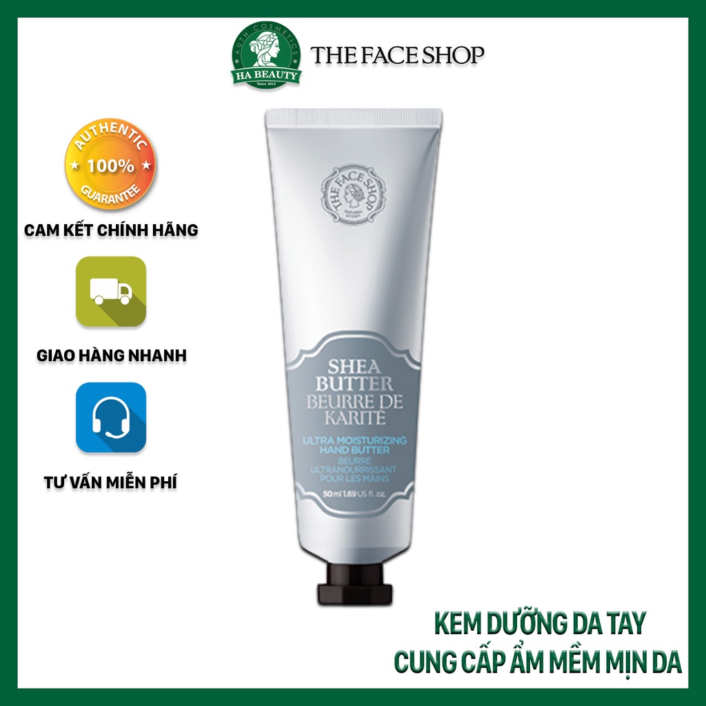 Kem dưỡng da tay cung cấp ẩm làm mềm mịn da hương thơm tự nhiên The Face Shop Shea Butter Ultra Moisturizing Hand Butter