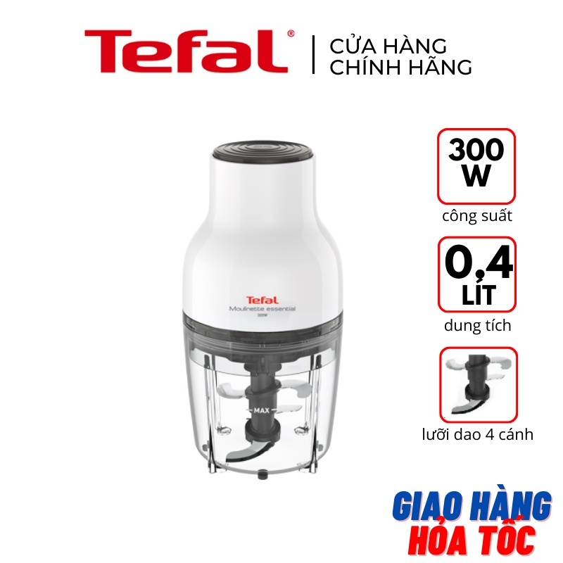 Máy xay thịt mini 0.4 lít đa năng lưỡi dao inox Tefal MB520138 300W - Hàng chính hãng