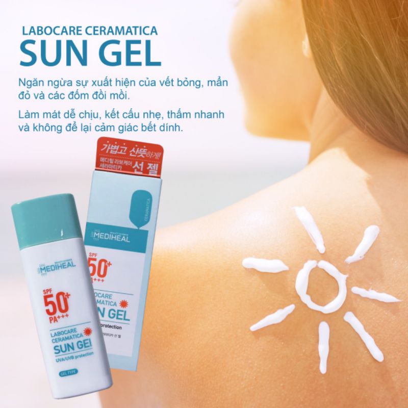 Gel chống nắng làm dịu da kích ứng Mediheal Labocare Ceramatia SPF 50+ / PA+++ fullsize 50ml