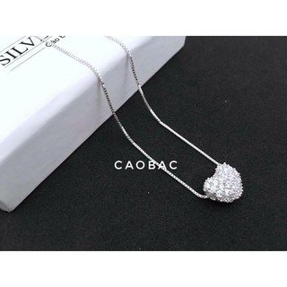 Dây chuyền tim phồng đá bé
