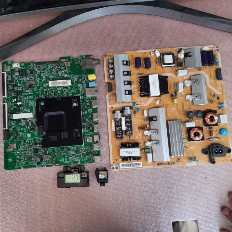 Bo mạch tivi Samsung 49MU6303,xử lý tv,khiển,nguồn,main chủ, chính, mắt nhận, wifi, cáp.