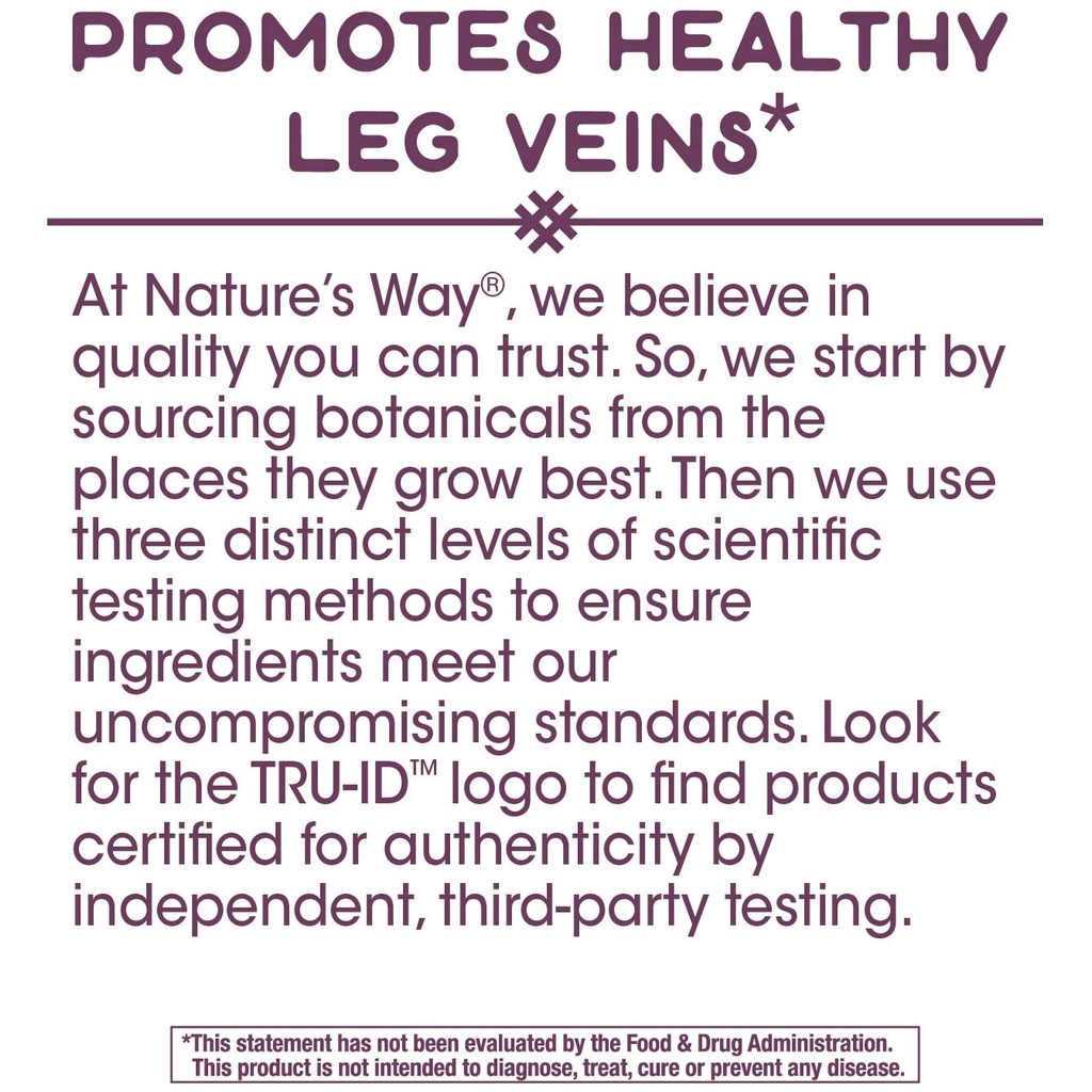 Viên uống hỗ trợ giãn tĩnh mạch chân Nature's Way Horse Chestnut 250mg 90 viên, giúp lưu thông máu