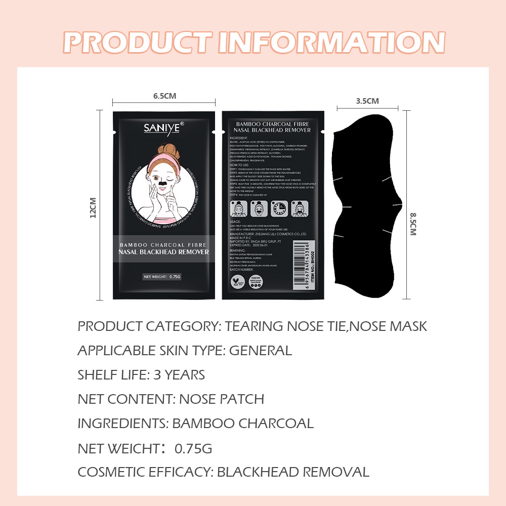 10 Mặt nạ than tre SANIYE BH002 0.75g lột mụn đầu đen