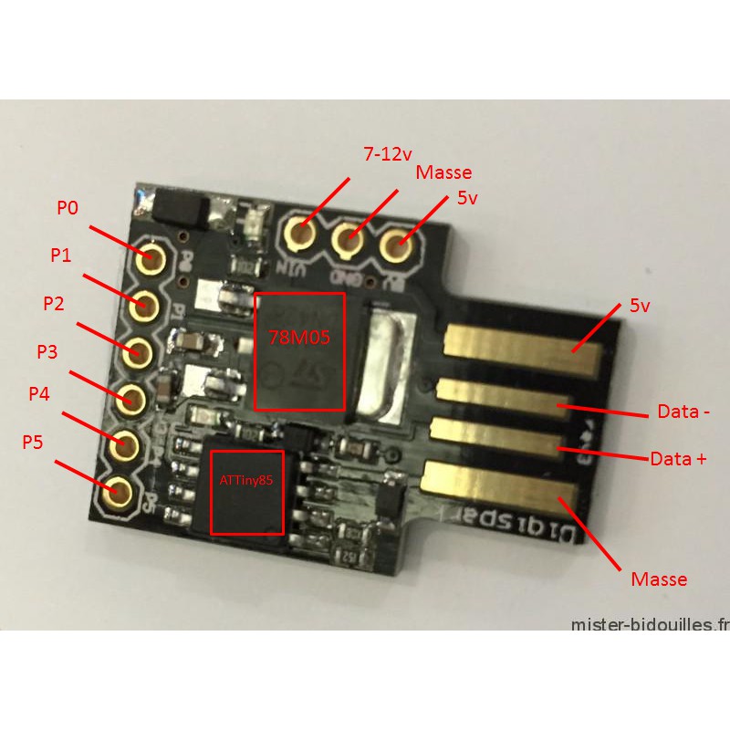 Mạch Arduino ATTiny85 USB Digispark