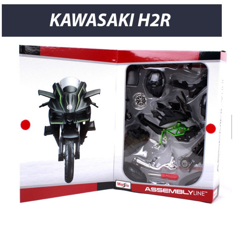 MÔ HÌNH LẮP RÁP xe Moto Kawasaki H2R - Maisto tỷ lệ 1:12 CHLStore