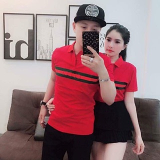 Áo thun cặp nam nữ cổ trụ cao cấp 423