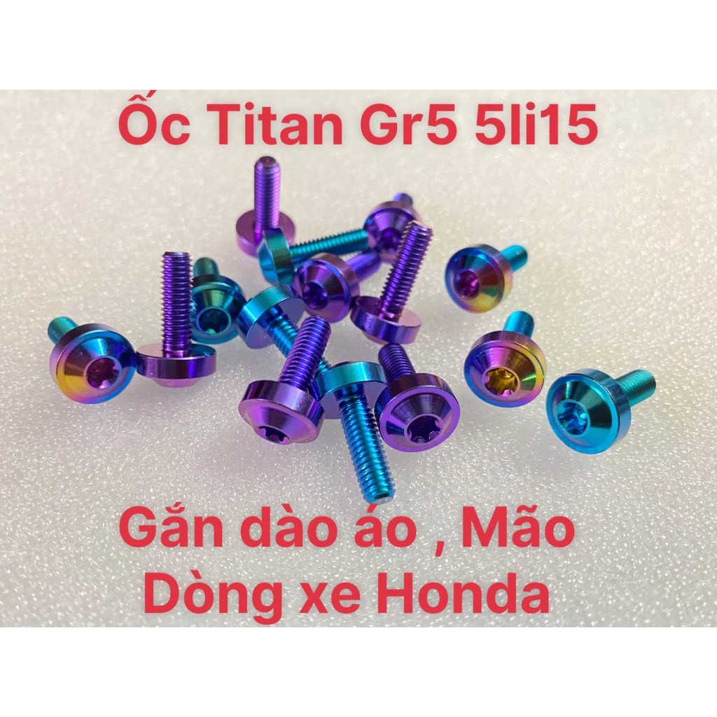 Ốc titan Gr5 5li15 ren nhuyễn dàn áo xe honda Và Mão Xe Winner X