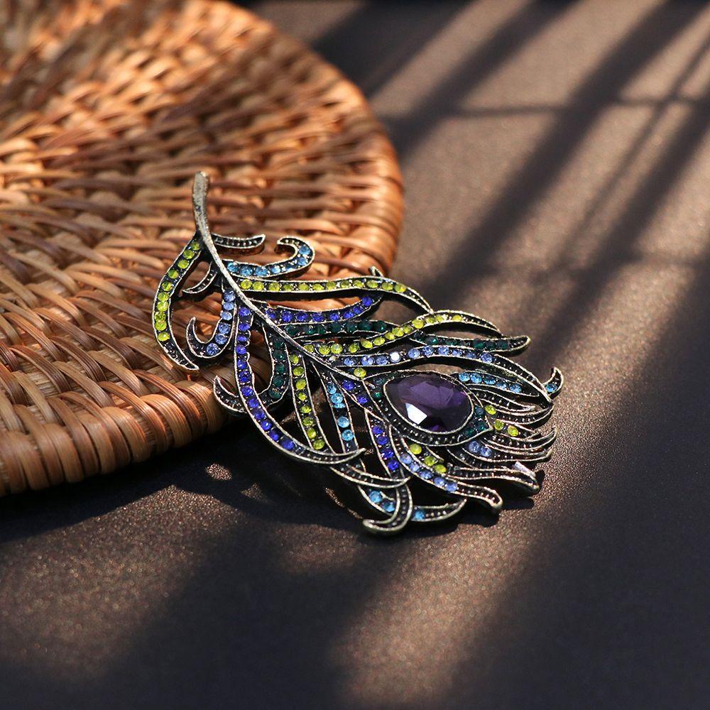 Ghim Cài Áo Hình Con Công Dành Cho Nữ|Ghim Cài Áo Tráng Men Phong Cách Boho Thời Trang